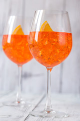 Glass of Aperol Spritz cocktail