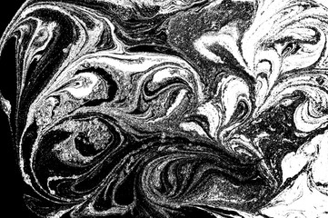Marble abstract artwork texture. Black and white wave pattern.