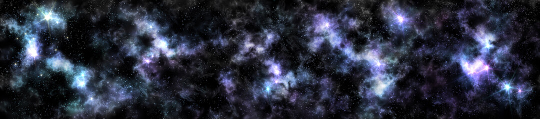 Fototapeta na wymiar panorama of the universe. starry landscape.