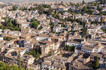 Fototapeta na wymiar The old quarter of Granada, near the Alhambra in Spain