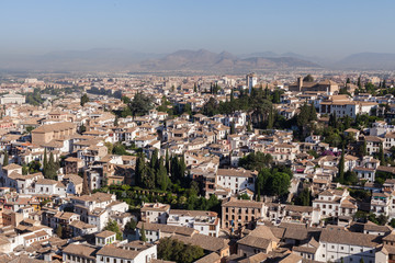 Fototapeta na wymiar The old quarter of Granada, near the Alhambra in Spain