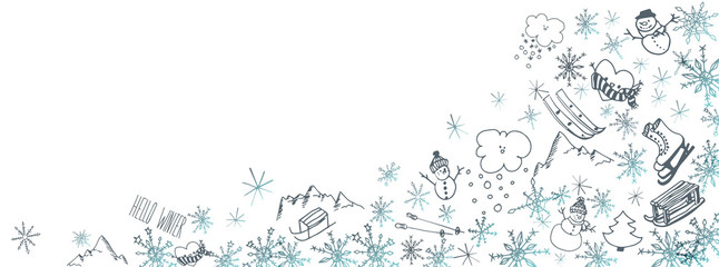 Winter doodles background