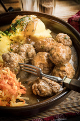 Meatballs and mashed potatoes