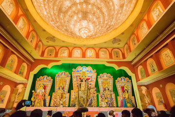 Durga idol at Puja Pandal, Durga Puja festival