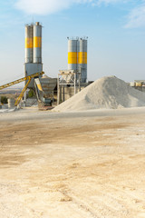 Quarry with silo in an industrial zone