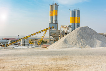 Quarry with silo in an industrial zone