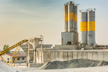 Quarry with silo in an industrial zone
