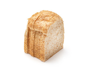  sliced wholegrain bread on white