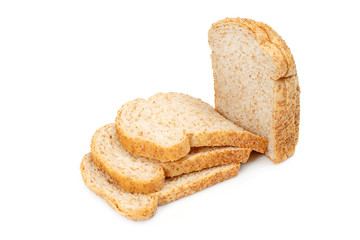  sliced wholegrain bread on white