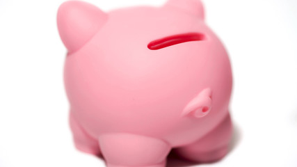 Pink piggy bank, private account, family budget, savings for dream purchase