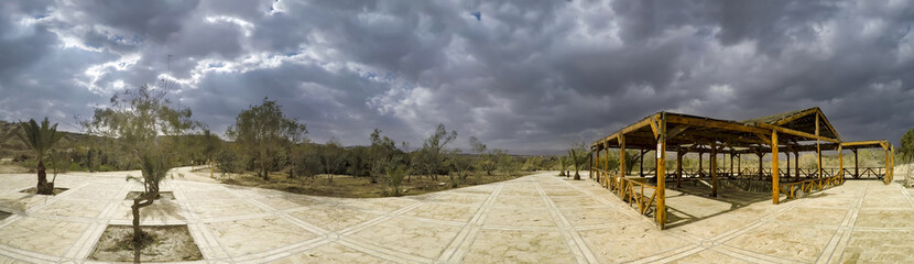 Pilgrims in Qasr el Yahud.According to tradition it’s the place where the Israelites crossed the Jordan River and where the baptism of Jesus took place