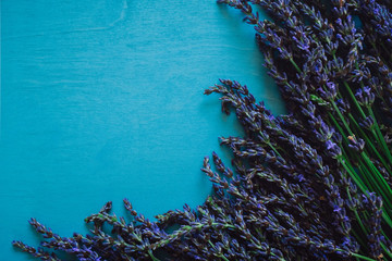 Lavender on Turquoise Table
