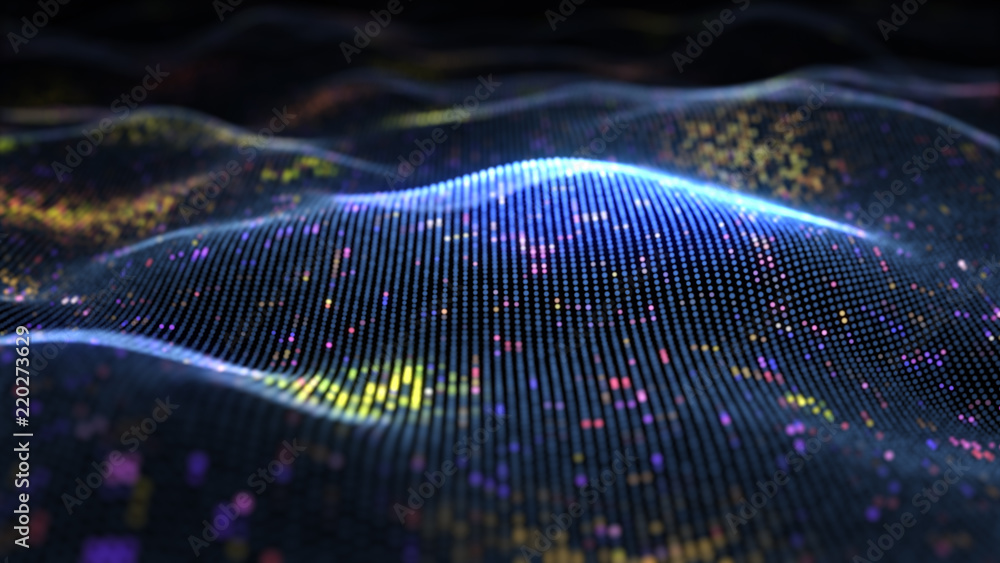 Poster abstract glowing virtual neural network. futuristic coding or artificial intelligence concept 3d ill