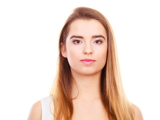 Fototapeta premium Closeup portrait of young teenager woman.