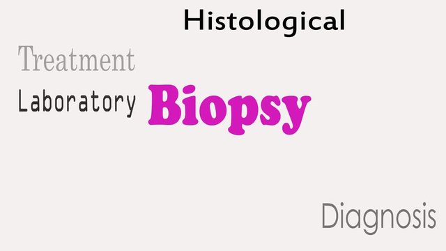 Biopsy concept word cloud on grey background.