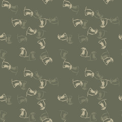 UFO military camouflage seamless pattern in in different shades of green and beige colors
