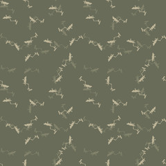 UFO military camouflage seamless pattern in in different shades of green and beige colors
