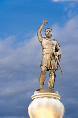 Statue of Filip II, father of Alexander the Great monument. Skopje, Macedonia
