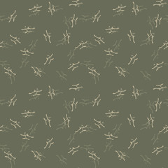 UFO military camouflage seamless pattern in in different shades of green and beige colors