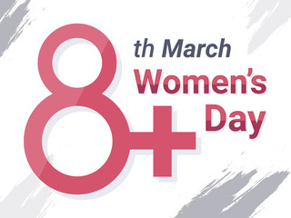 8th March, Women's Day Card Design - Vector