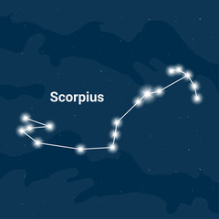 Obraz na płótnie Canvas The constellation Scorpius (The Scorpion) - Vector
