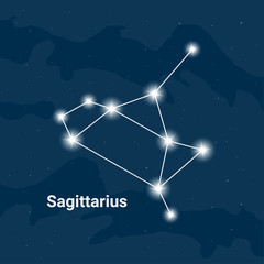 Fototapeta na wymiar The constellation Sagittarius (The Archer) - Vector