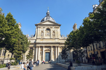 Fototapeta na wymiar Paris, France - May 08, 2017: The University of Paris known as the Sorbonne
