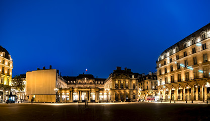 Fototapeta na wymiar Twilight outside Palais Royal, Paris, France