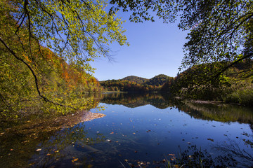 Plitvice lakes national park in Croatia - autumn landscape