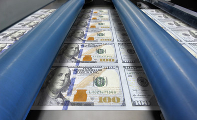 Dollar money usa finance printing process detail