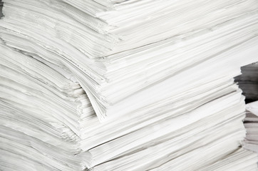 Old newspapers on a pile