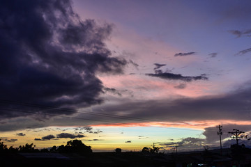 many colors of the sky at sunset