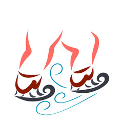 Paws of an animal with hoofs on skates, figure skating