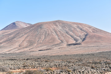 Northern Fuerteventura, view west from Montana Roja (Red mountain), Canary Islands, Spain