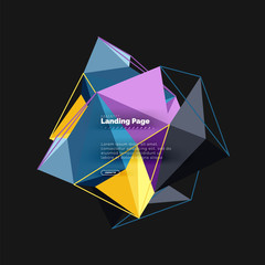 Vector 3d triangle abstract background, polygonal geometric design