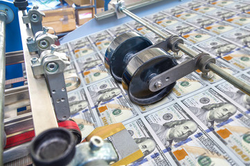 Dollar money usa finance printing process detail