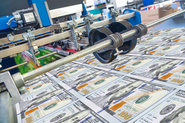 Dollar money usa finance printing process detail