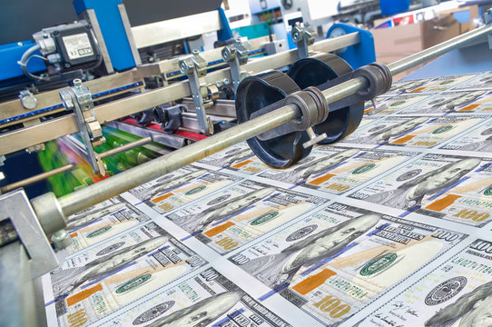 Dollar Money Usa Finance Printing Process Detail