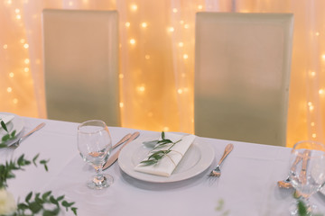 dining table setting with leaves