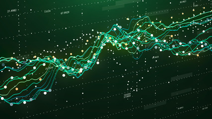 Stock market chart. Big Data. Business Graph. Investment graph. Abstract financial chart. 3D rendering.