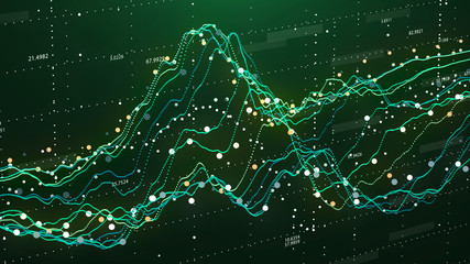 Stock market chart. Big Data. Business Graph. Investment graph. Abstract financial chart. 3D rendering.