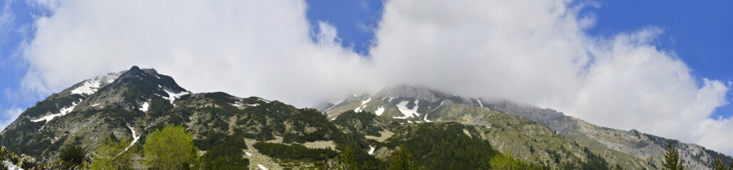 High mountain in morning time. Beautiful natural landscape