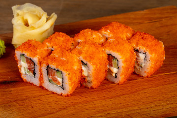 Japanese roll with salmon