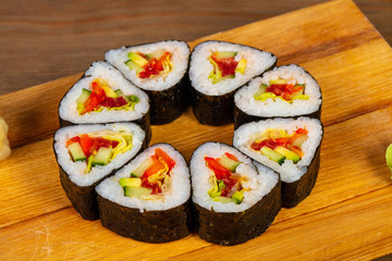 Japanese roll with vegetables
