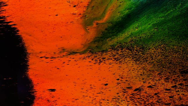 BLACK IRON OXIDE IN A MAGNETIC FIELD, IN 4K MACRO