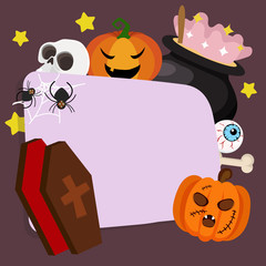 cute happy halloween trick or treat in flat style