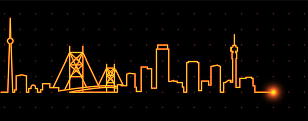 Obraz premium Johannesburg Light Streak Skyline