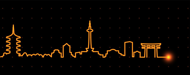 Fototapeta premium Kioto Light Streak Skyline