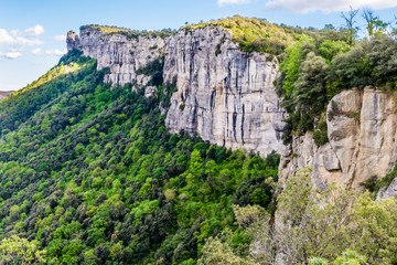 Beautiful landscape, cliffs of the Collsacabra Mountains (Catalonia, Rupit, Spain)