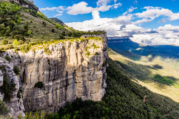 Beautiful landscape, cliffs of the Collsacabra Mountains (Catalonia, Rupit, Spain)